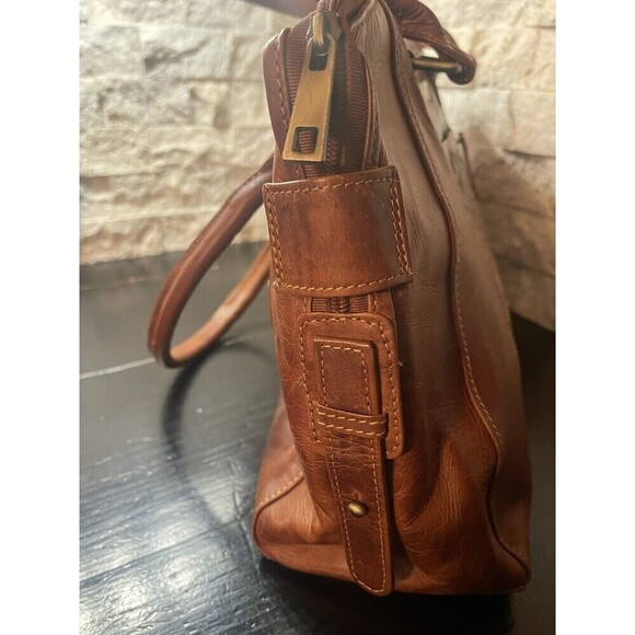 Valenchi Genuine 100% Brown Leather Large Embossed Tooled Floral Shoulder Bag - Picture 4 of 12